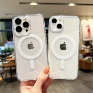 Transparent Magnetic Phone Case For iPhone 17 Pro Max 16 13 11 15 14 12 17 Air 17Promax 16E 17E Silicone Shockproof Fundas Cover
