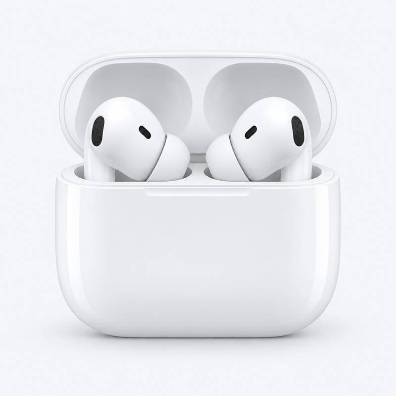 Illustration of wireless earbuds and a charging case