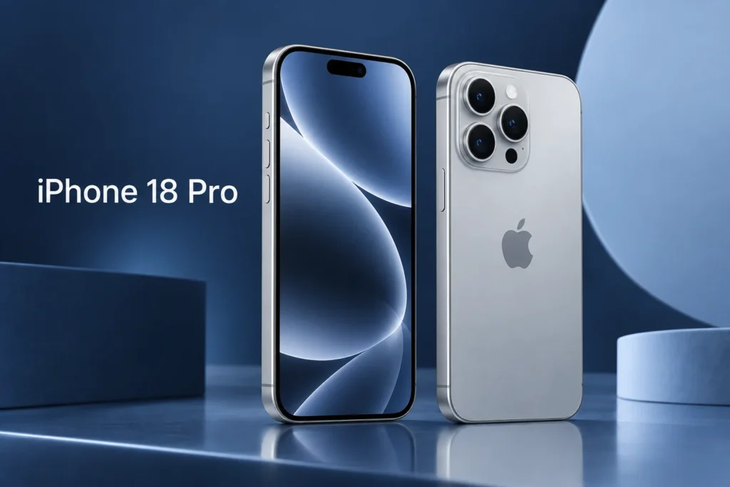 Original editorial illustration of iPhone 18 Pro