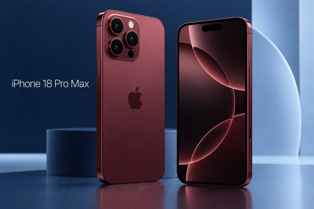 Original editorial illustration of iPhone 18 Pro Max