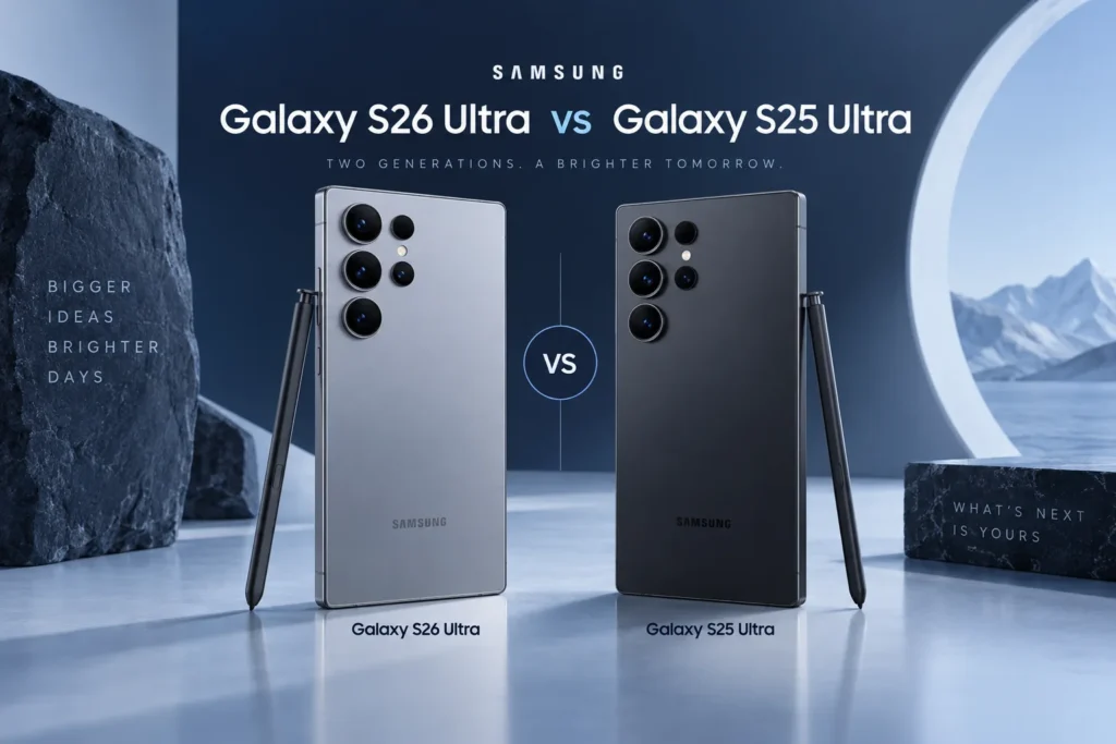 Original editorial illustration: Galaxy S26 Ultra vs Galaxy S25 Ultra
