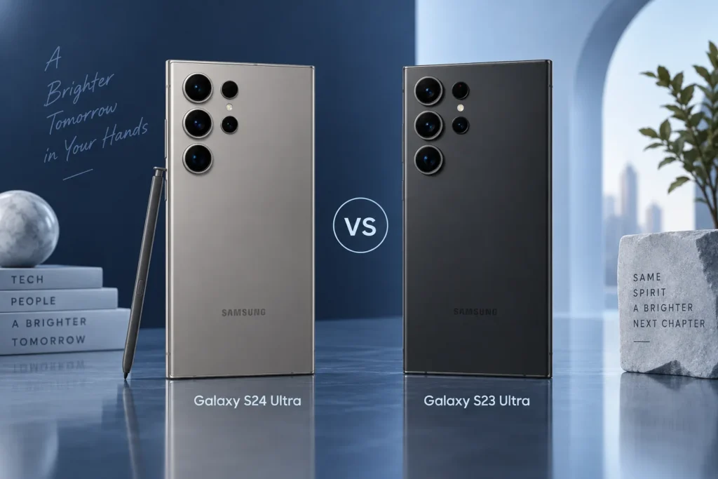 Original editorial illustration: Galaxy S24 Ultra vs Galaxy S23 Ultra