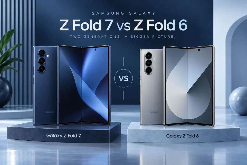 Original editorial illustration: Galaxy Z Fold7 vs Galaxy Z Fold6