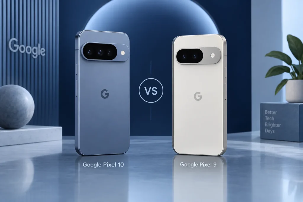 Original editorial illustration: Pixel 10 vs Pixel 9