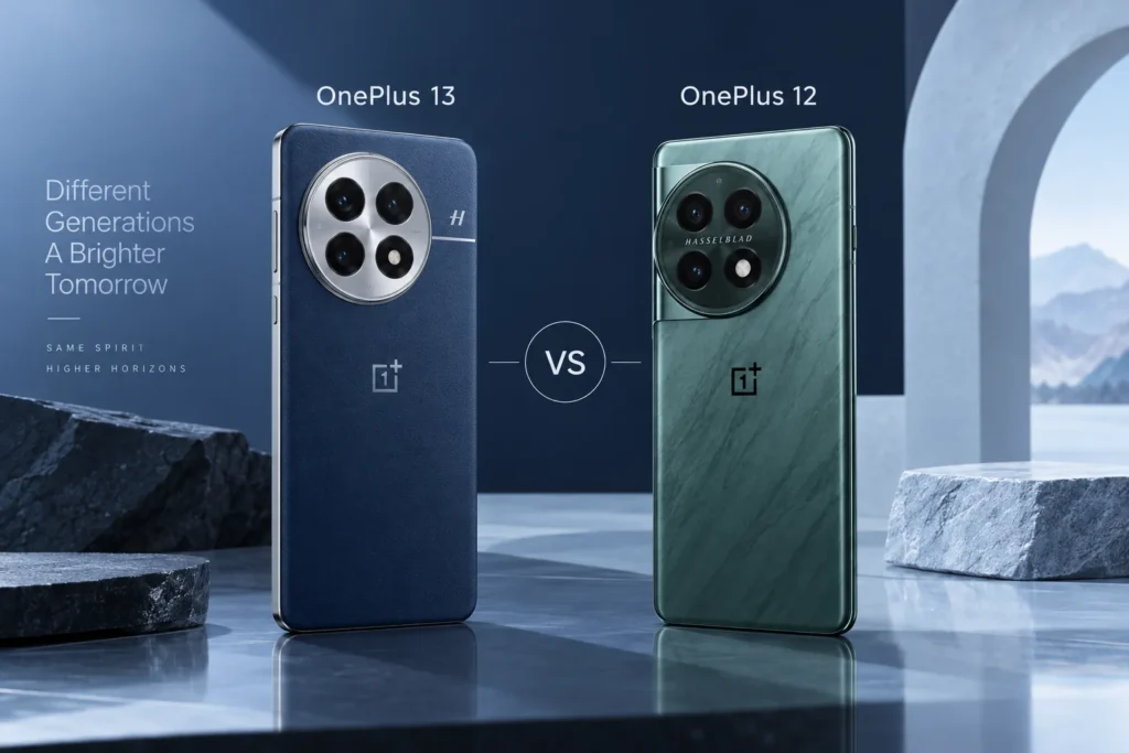 Original editorial illustration: OnePlus 13 vs OnePlus 12